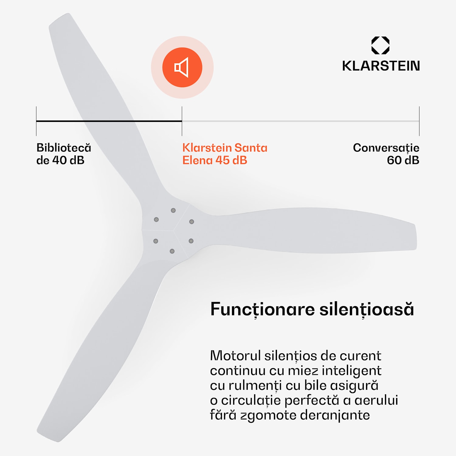 Ventilator de tavan Santa Elena Smart 52", 10260 m³/h, 6 setări de viteză, telecomandă 132 cm (camere 13–25 m²) | WIFI + telecomandă | Alb