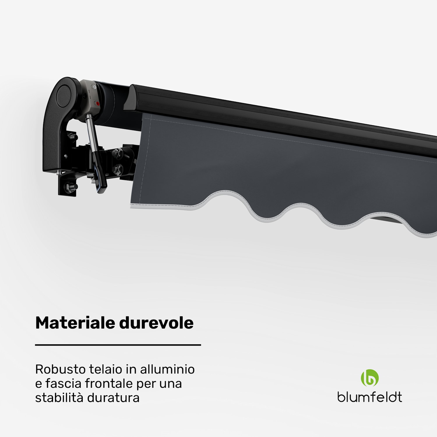 CloudShade - Tenda parasole | Controllo smart | Protezione UV | Montaggio a parete 250 centimetri | Tenda da sole a braccio pieghevole aperto | Grigio scuro