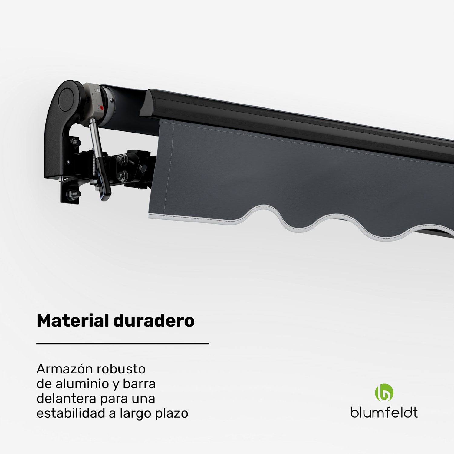 Toldo CloudShade | Control inteligente | Protección UV | Montaje en pared 295 centímetros | Toldo de brazo plegable abierto | Gris Oscuro