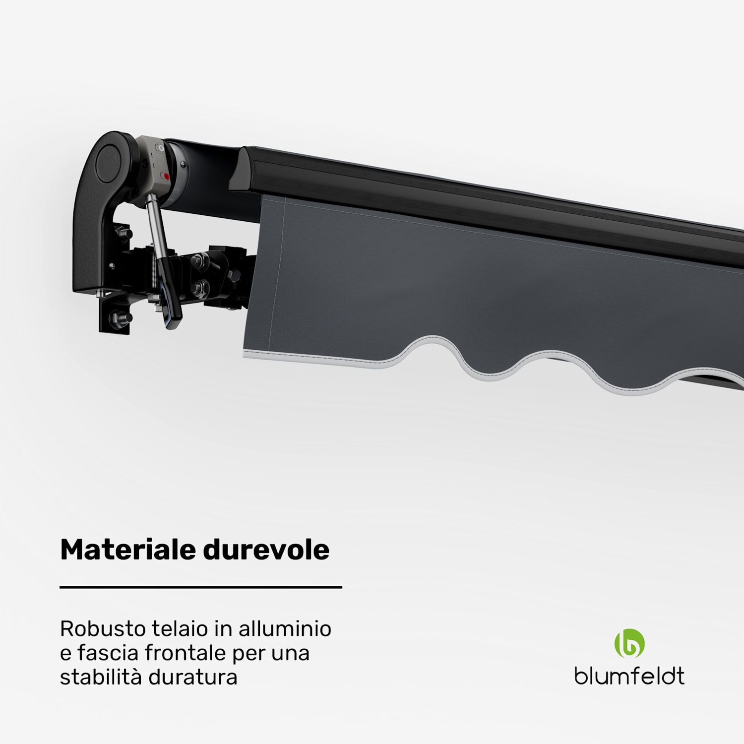 CloudShade - Tenda parasole | Controllo smart | Protezione UV | Montaggio a parete 295 centimetri | Tenda da sole a braccio pieghevole aperto | Grigio scuro