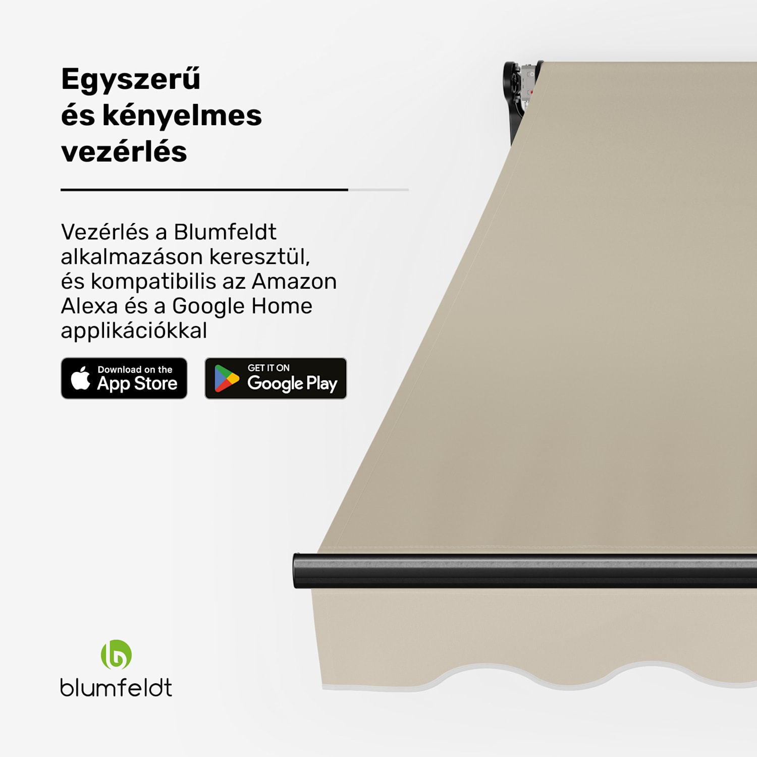 CloudShade Napernyő, Okos vezérlés, UV-védelem, Fali rögzítés 250 cm | Nyitott összecsukható napellenző | Bézs