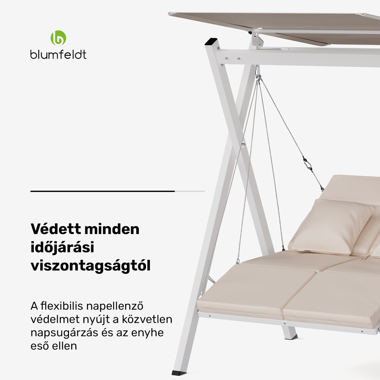 FlexiSwing hollywoodi hinta 2 üléses Állítható háttámla + napellenző, időjárásálló 