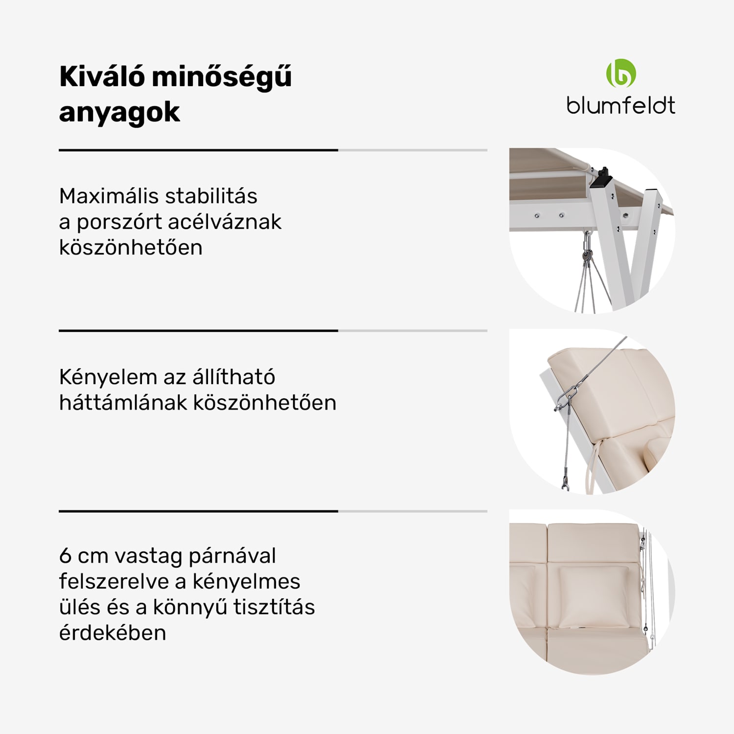 FlexiSwing hollywoodi hinta 2 üléses Állítható háttámla + napellenző, időjárásálló 