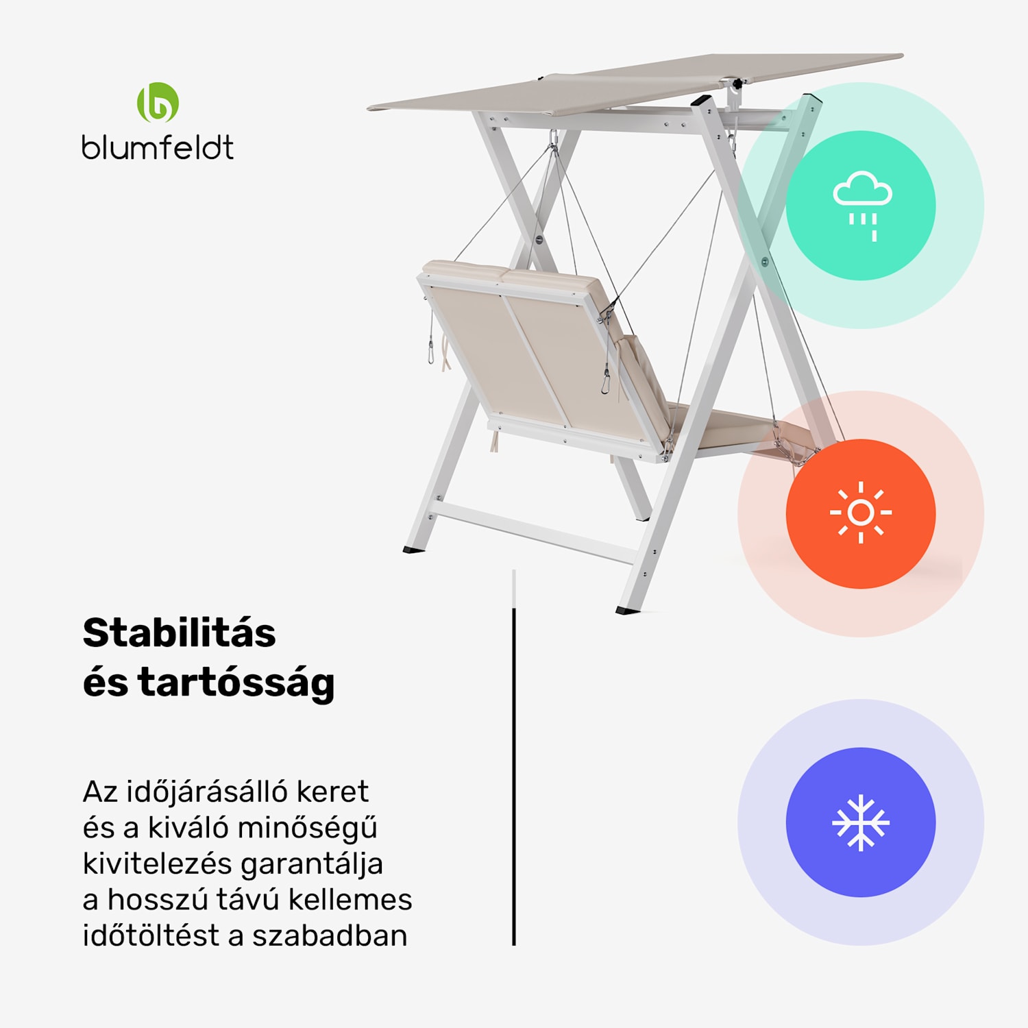 FlexiSwing hollywoodi hinta 2 üléses Állítható háttámla + napellenző, időjárásálló 