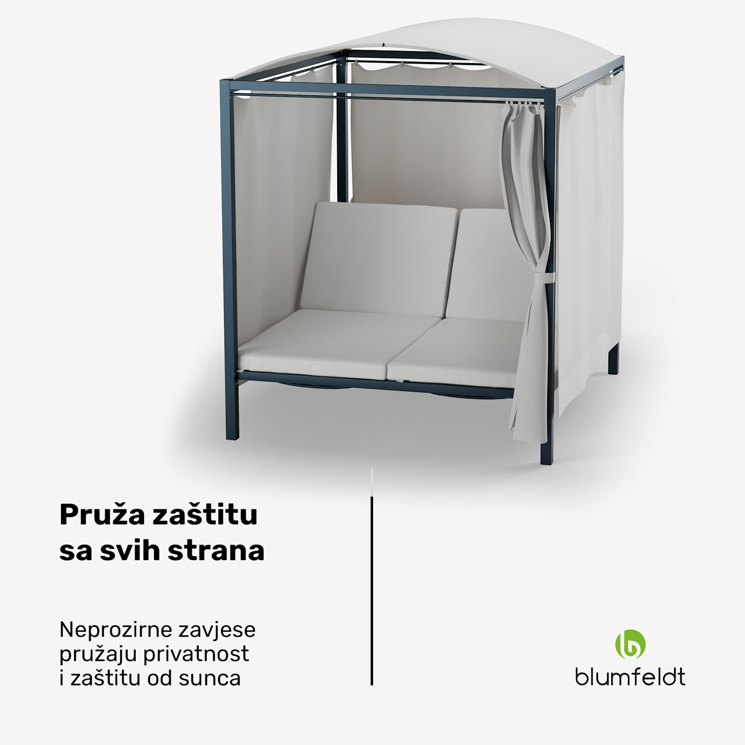 Eremitage Double XL ležaljka, zaštita od sunca, za do 2 osobe, aluminijski okvir, otporna na vremenske uvjete 