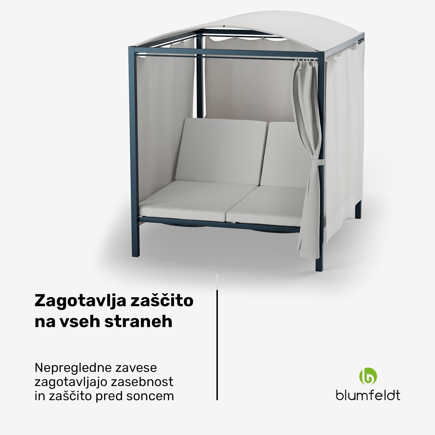 Eremitage Double XL ležalnik, zaščita pred soncem, za do 2 osebi, kovinski okvir, odporen na vremenske vplive 