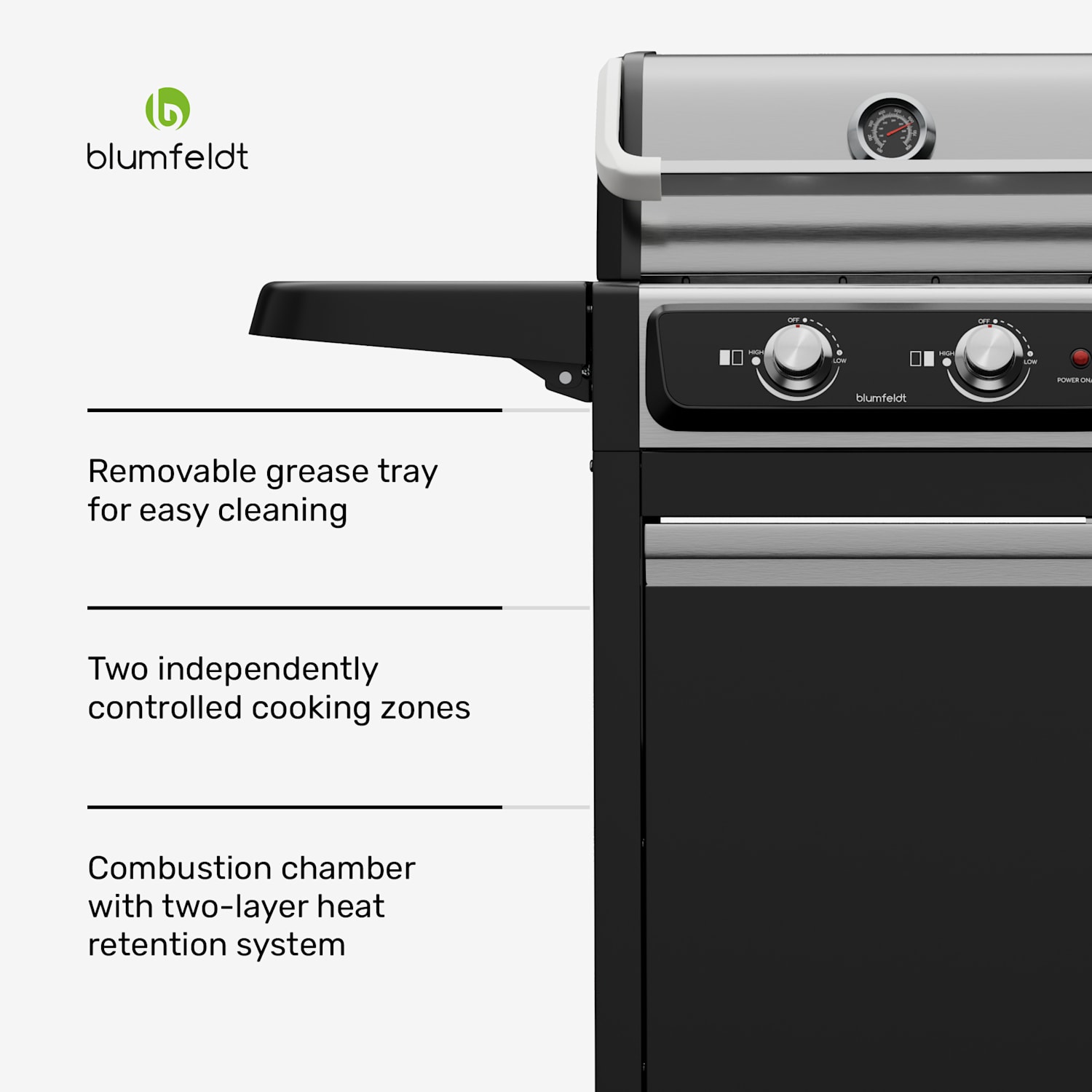 ElectricPro-sähkögrilli | Tehokas | Taitettavat sivupöydät | Integroitu lämpömittari 