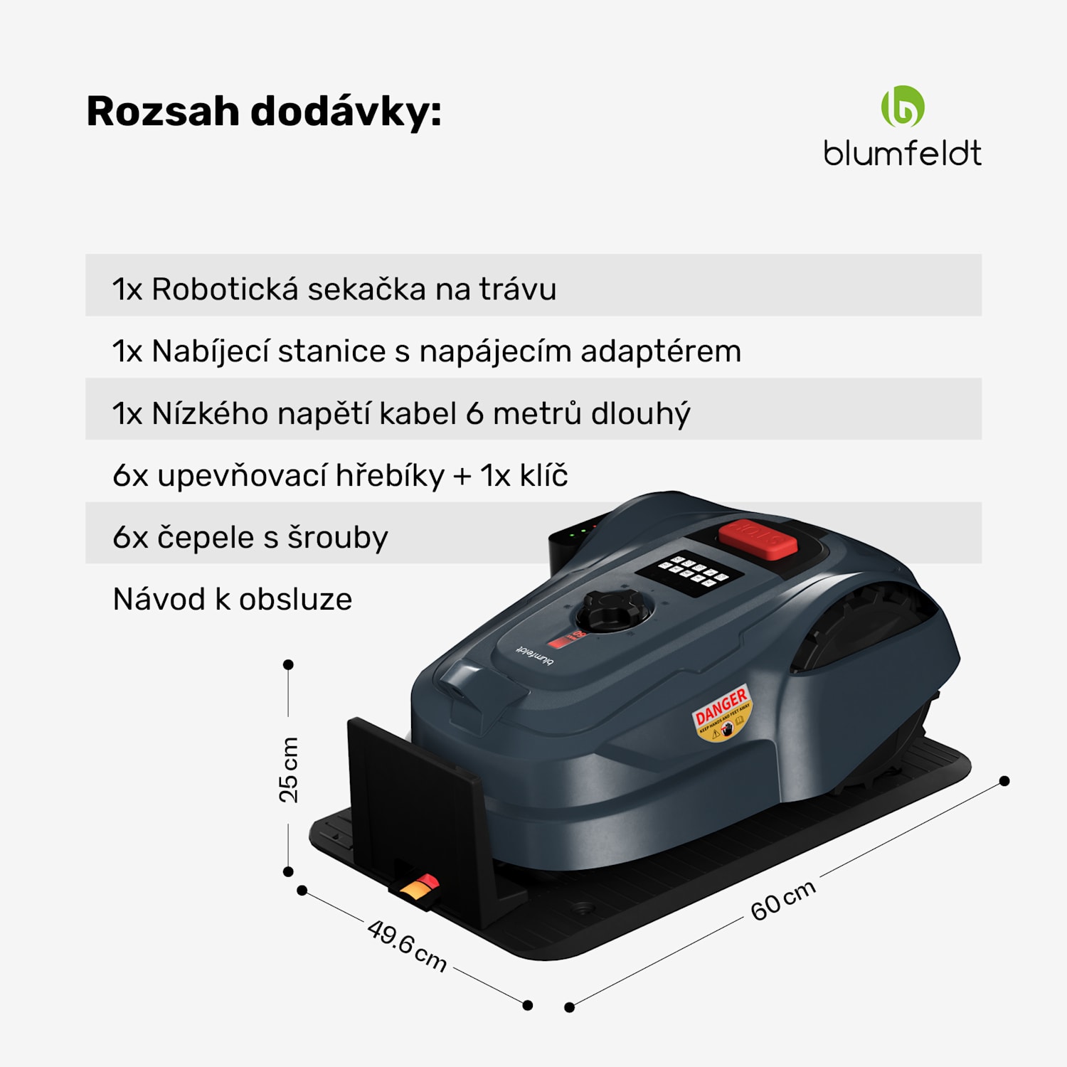 Robotická sekačka GrassConnect, Péče o trávník do 1000 m², Ovládání pomocí aplikace 