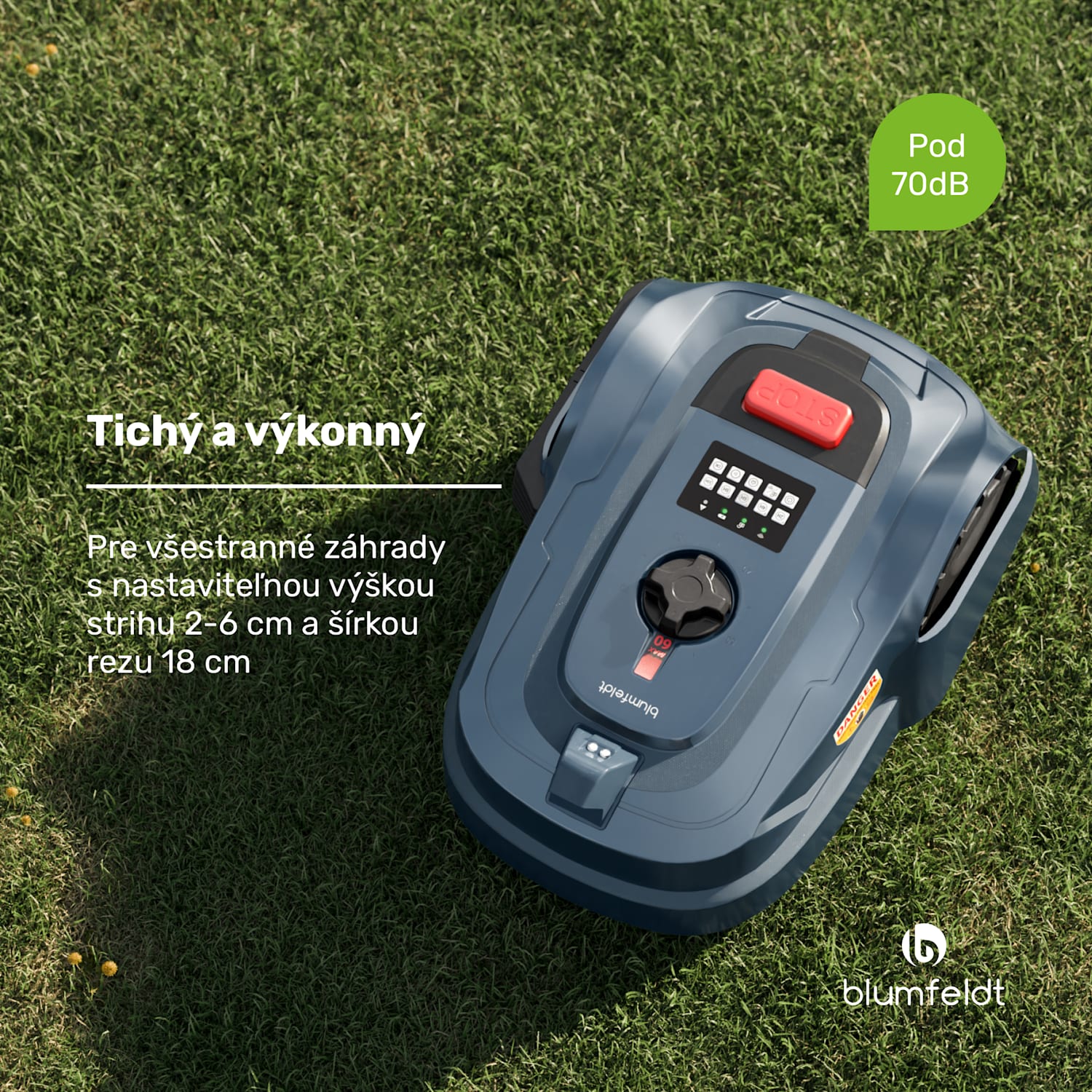 GrassConnect robotická kosačka, Starostlivosť o trávnik do 1 000 m², Ovládanie pomocou aplikácie 