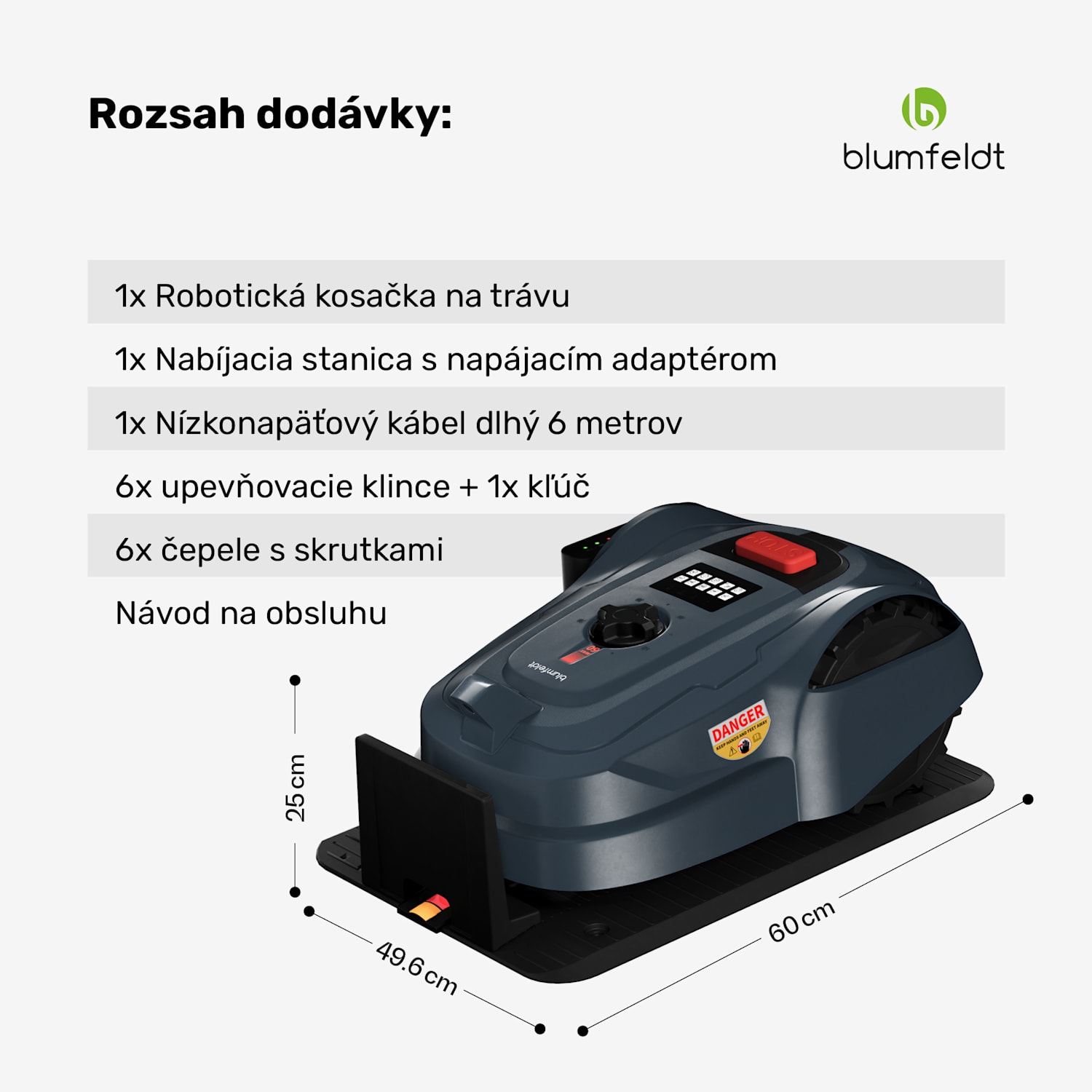 GrassConnect robotická kosačka, Starostlivosť o trávnik do 1 000 m², Ovládanie pomocou aplikácie 