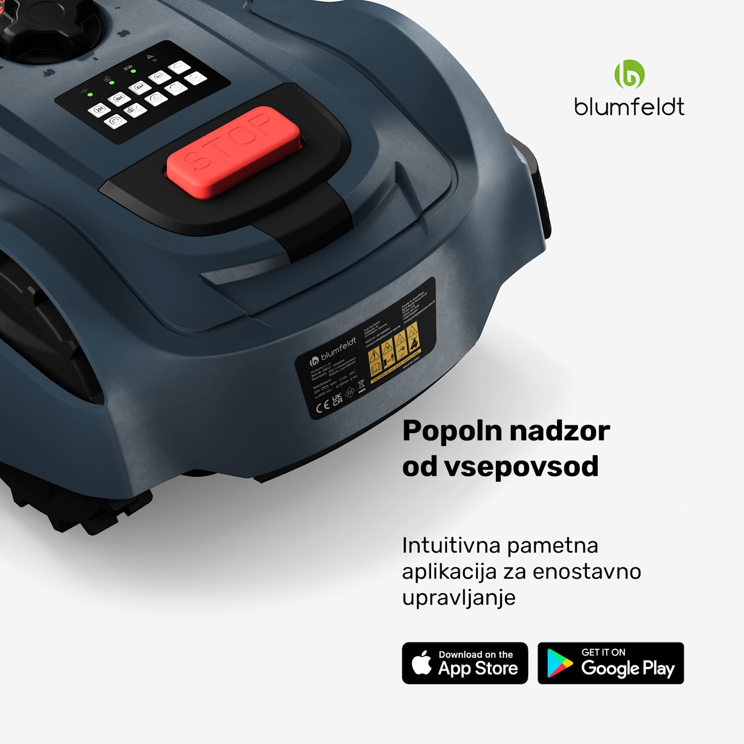 GrassConnect robotska kosilnica, Nega trate do 1000 m², Upravljanje s pomočjo aplikacije 