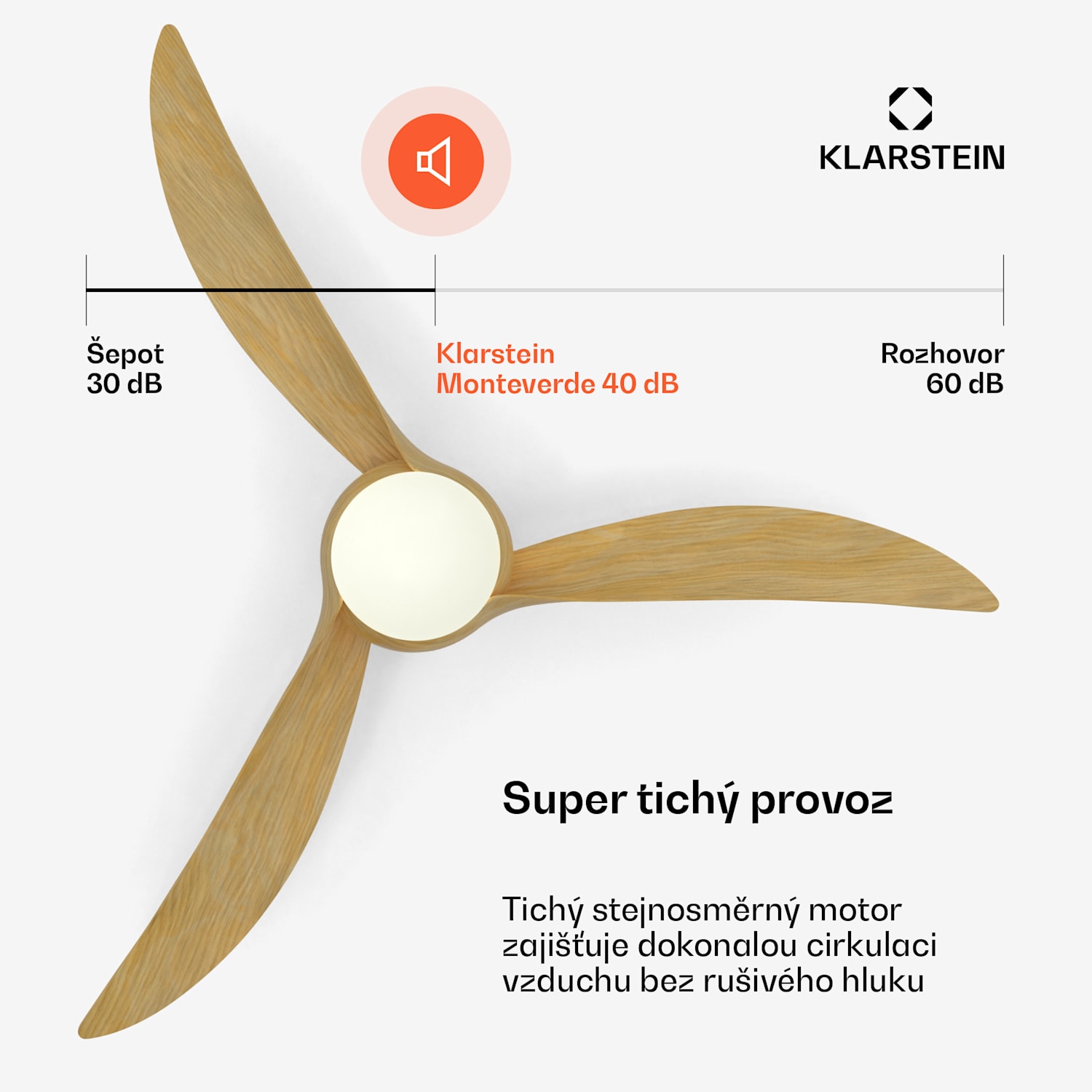 Monteverde stropní ventilátor s nastavitelným osvětlením 132 cm (místnosti 13–25 m²) | WIFI + dálkové ovládání | Javor