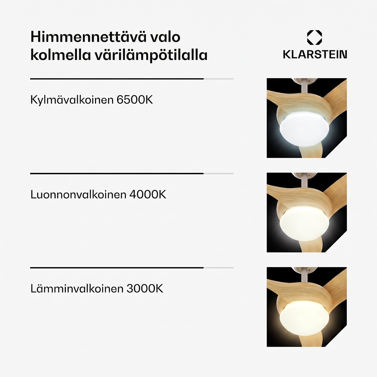Monteverde kattotuuletin himmennettävällä valolla 132 cm (huoneet 13-25 m²) | WIFI + kaukosäädin | Vaahtera