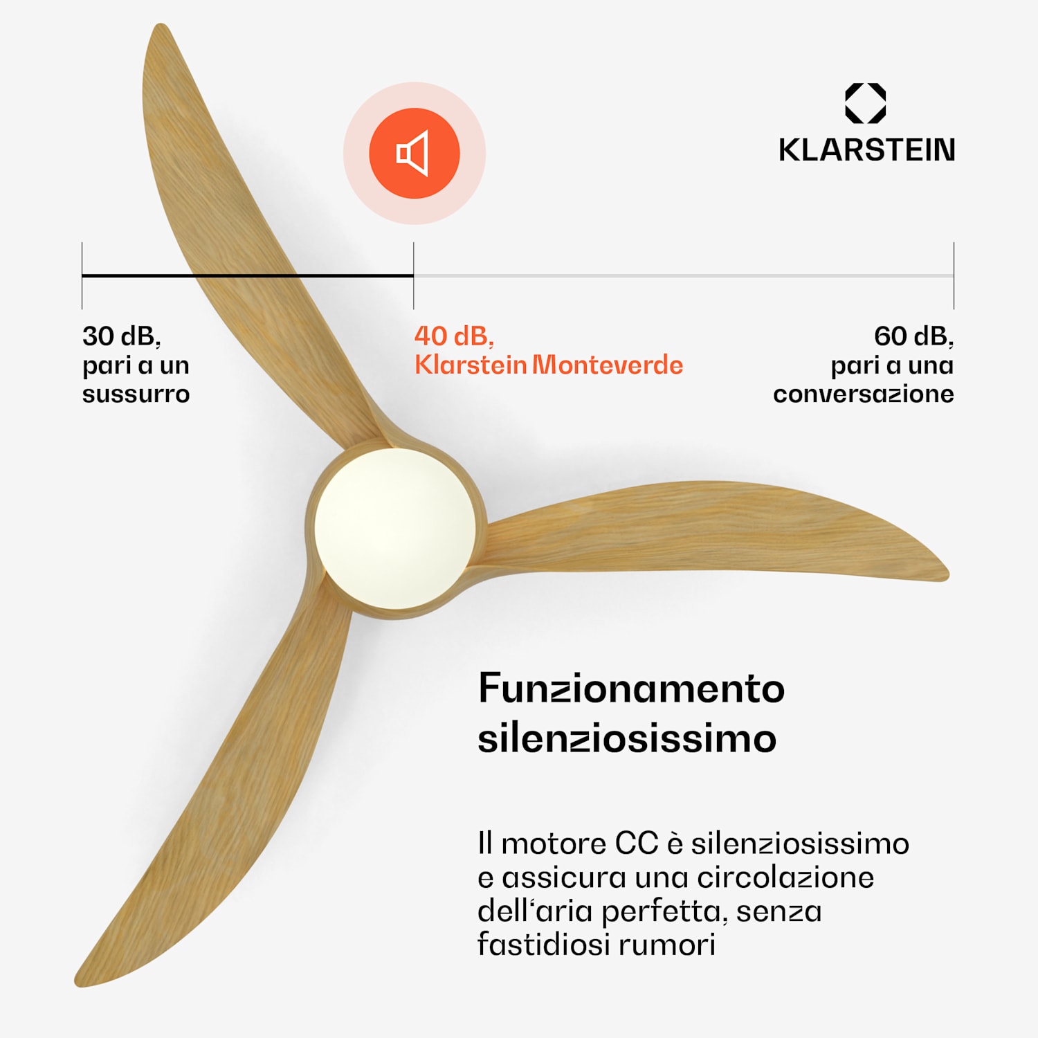 Ventilatore a soffitto Monteverde con luce dimmerabile 132 cm (stanze 13–25 m²) | WIFI + telecomando | Acero