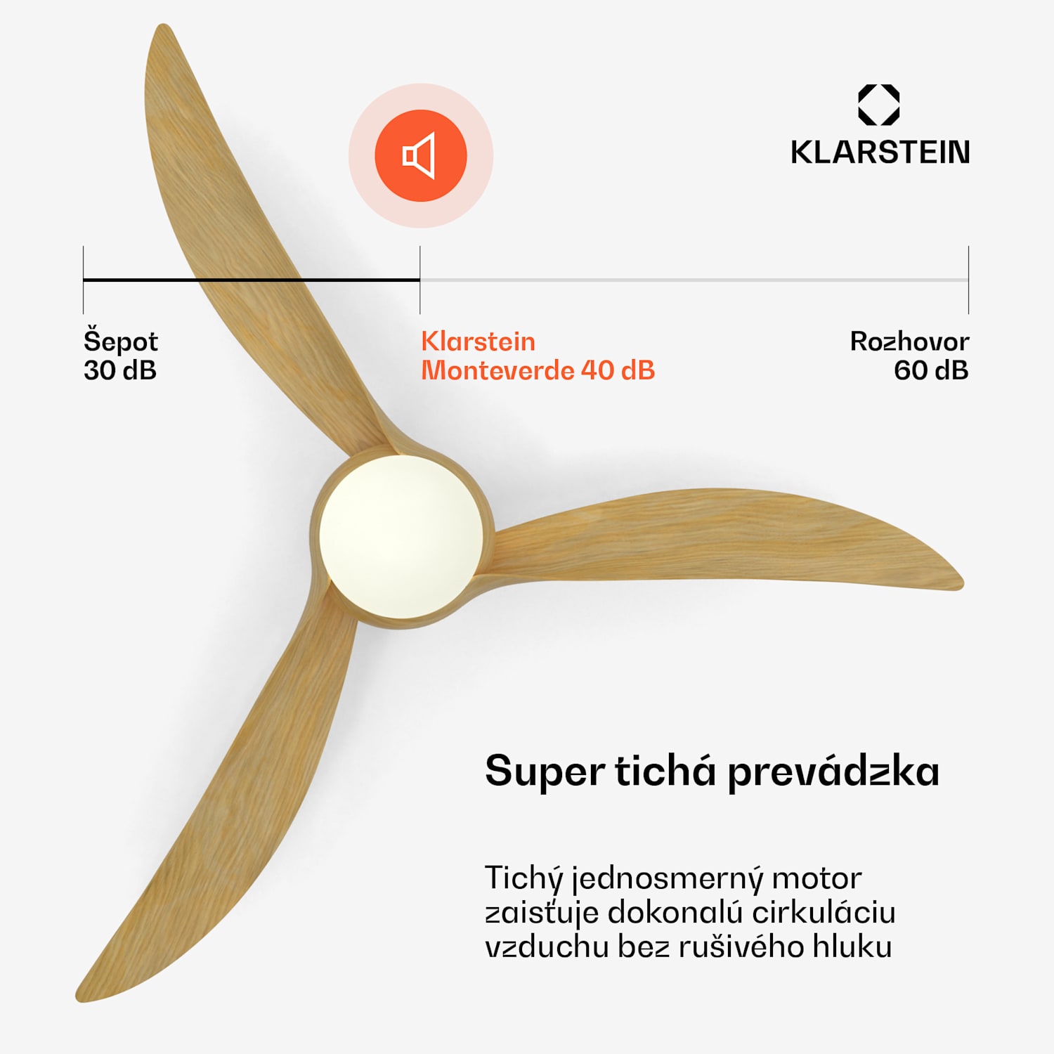 Monteverde stropný ventilátor s stmievateľným svetlom 132 cm (izby 13–25 m²) | WIFI + diaľkové ovládanie | Javor