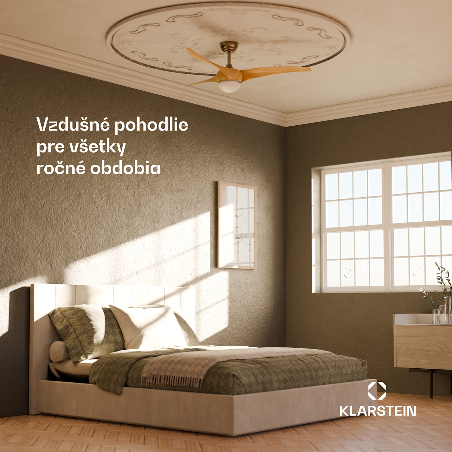 Monteverde stropný ventilátor s stmievateľným svetlom 132 cm (izby 13–25 m²) | WIFI + diaľkové ovládanie | Javor