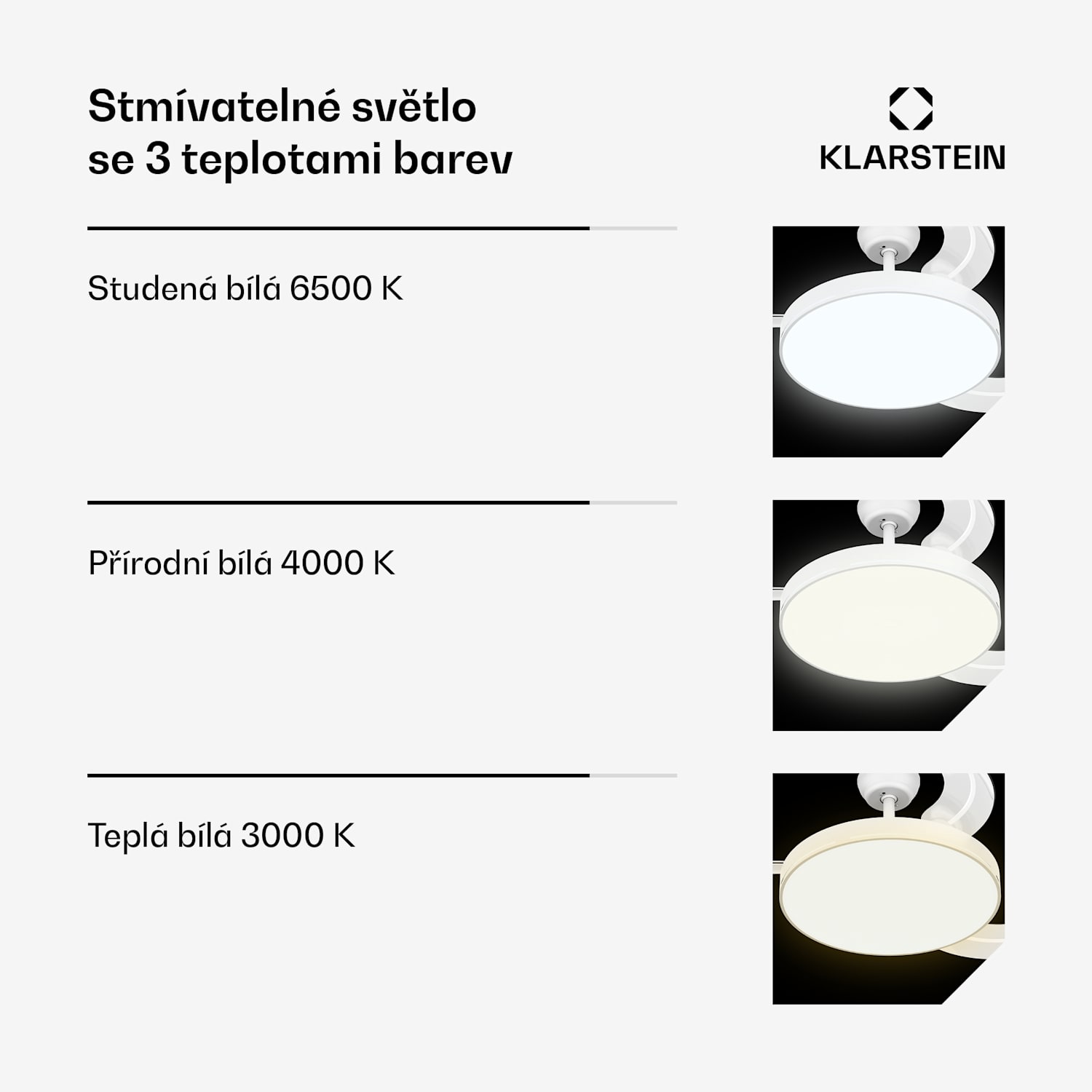 AirFold, Chytrý stropní ventilátor, Skládací lopatky, Nastavitelné LED světlo, Smart 107 cm (pokoje 9-13 m²) | WIFI + dálkové ovládání | Bílá