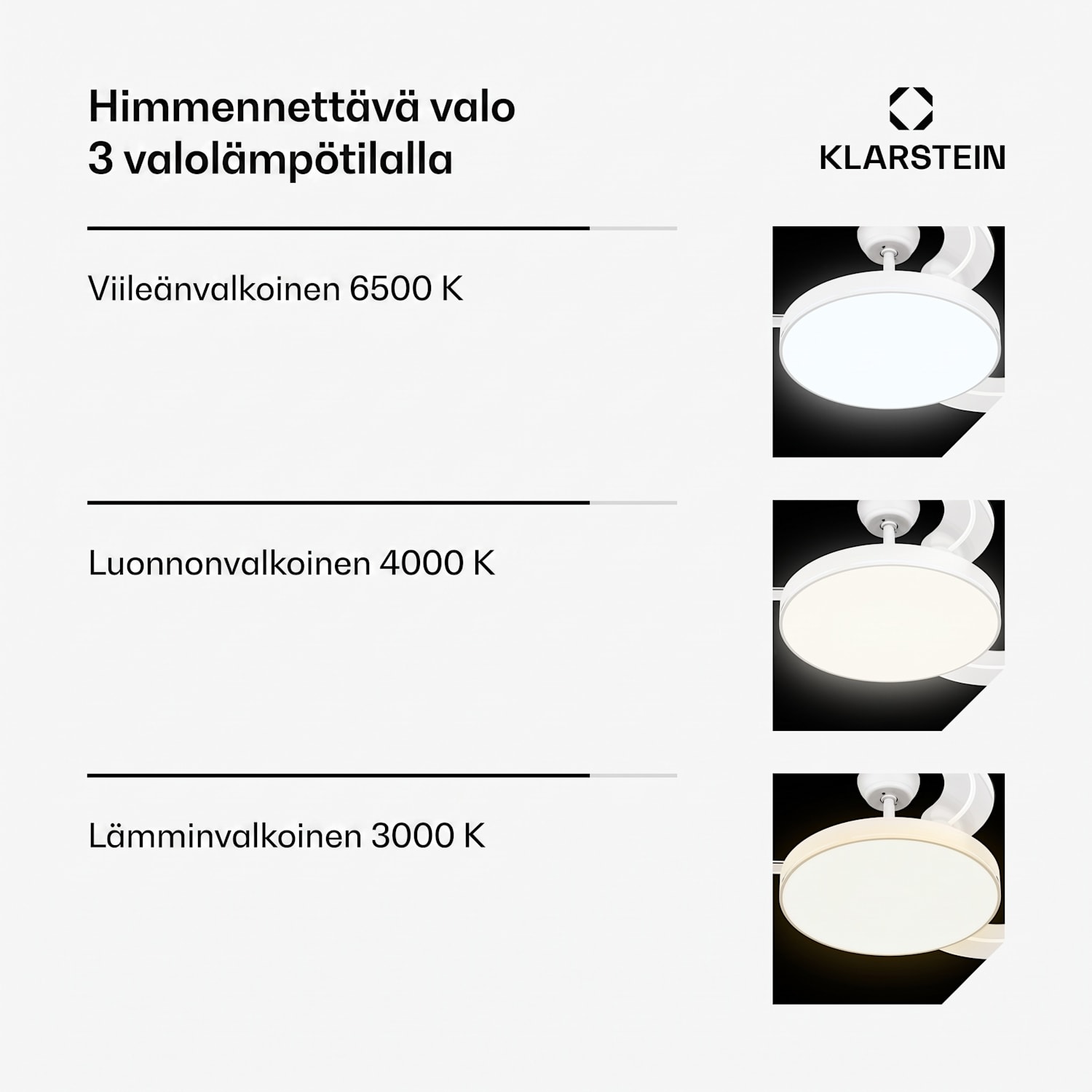 AirFold | Älykäs kattotuuletin | Taitettavat siivet | Himmeä LED-valo | Smart 107cm (huoneet 9-13m²) | WIFI + kaukosäädin | Valkoinen