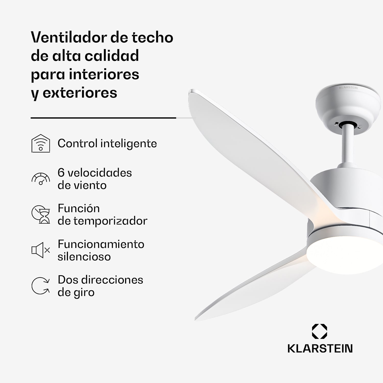 Ventilador de techo SkyBreeze Smart | Interior y exterior | Control inteligente | IP44 | 40 dB 