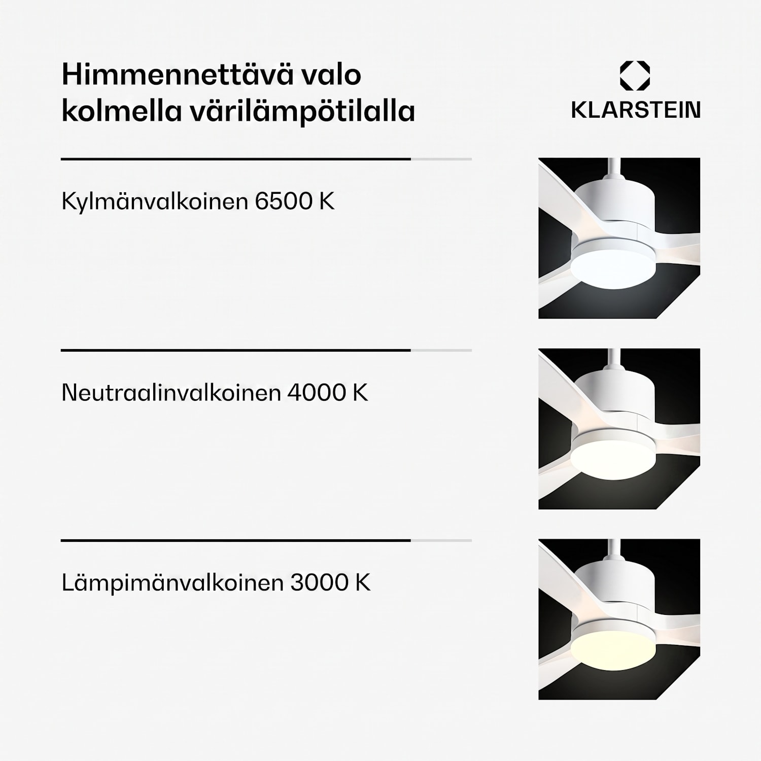SkyBreeze Smart-kattotuuletin | sisä- ja ulkokäyttöön | Smart Control | IP44 | 40 dB 132 cm (huoneet 13-25 m²) | WIFI + kaukosäädin | Valkoinen