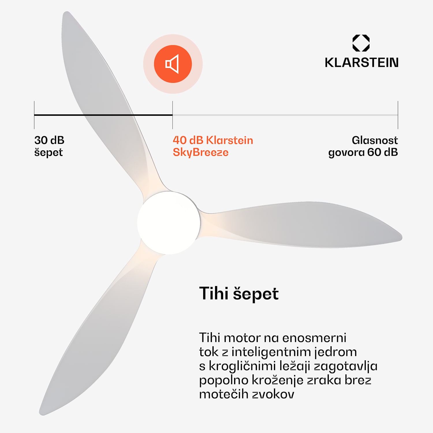 Pametni stropni ventilator SkyBreeze Smart, Notranja in zunanja uporaba, Pametno upravljanje, IP44, 40 dB 