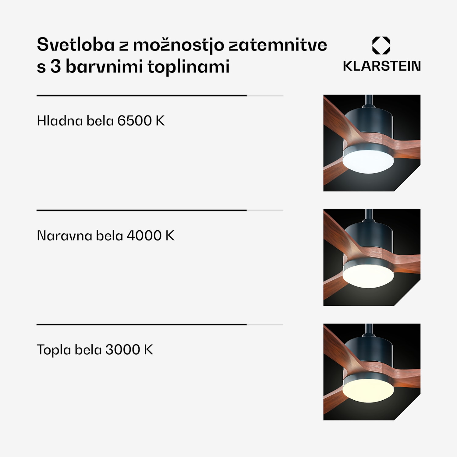 Pametni stropni ventilator SkyBreeze Smart, Notranja in zunanja uporaba, Pametno upravljanje, IP44, 40 dB 132 cm (sobe 13–25 m²) | WIFI + daljinski upravljalnik | Oreh