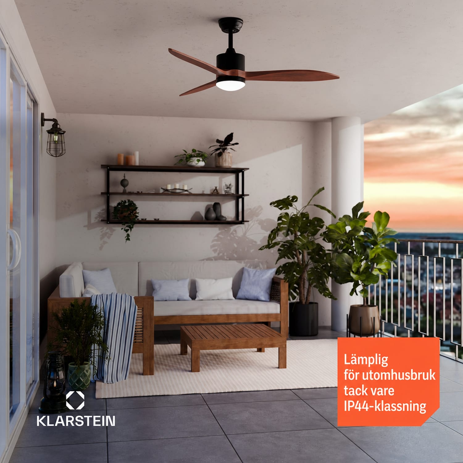  132 cm (rum 13–25 m²) | WIFI + Fjärrkontroll | Valnöt