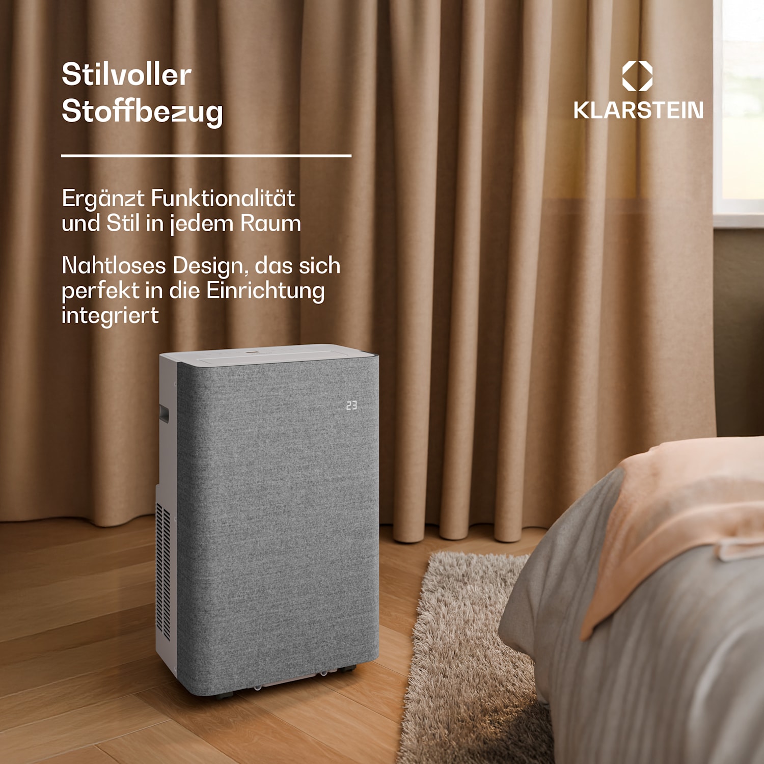 AireLux tragbare Klimaanlage | 14.000 BTU | Smart Control | Modern Grau