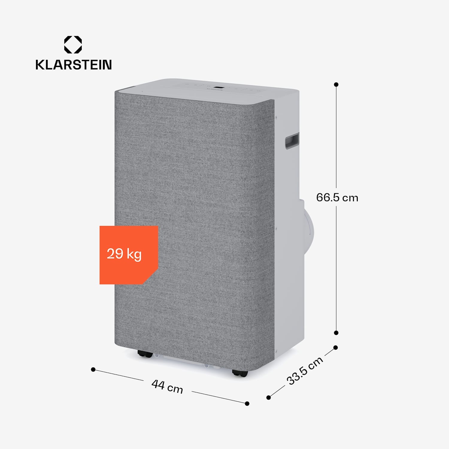 AireLux prenosná klimatizácia, 14 000 BTU, Inteligentné ovládanie, Moderná Sivá