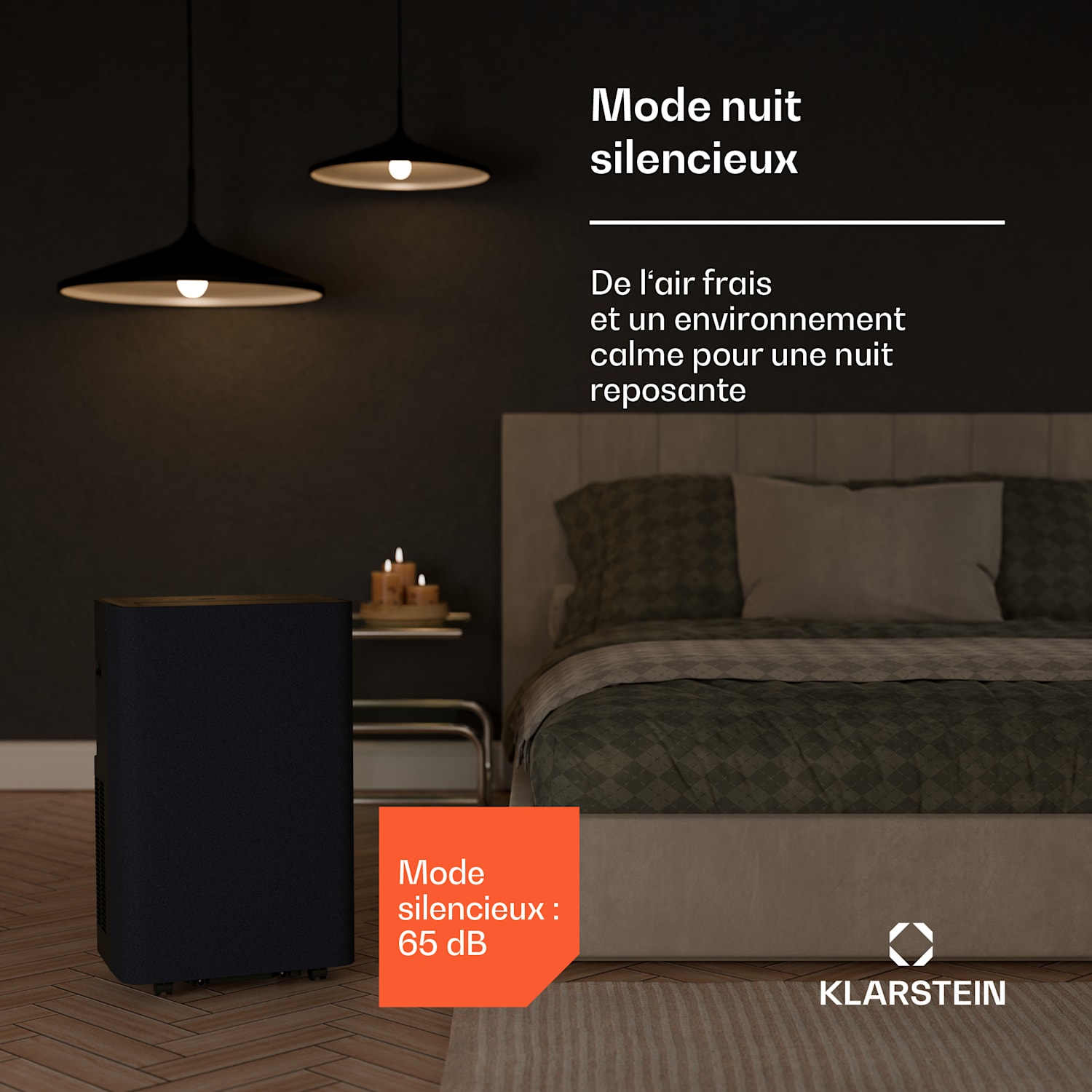 AireLux climatiseur portable | 14000 BTU | Contrôle connecté | Moderne Gris Foncé