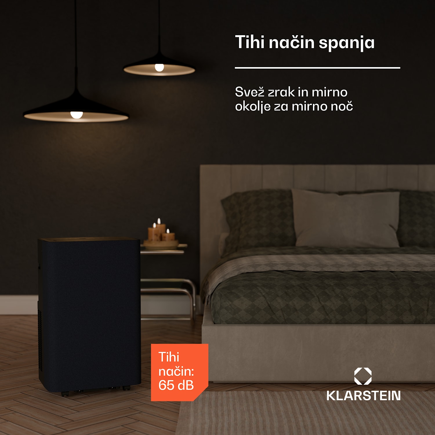 AireLux prenosna klimatska naprava, 14.000 BTU, Pametno upravljanje, Sodobna Temno siva