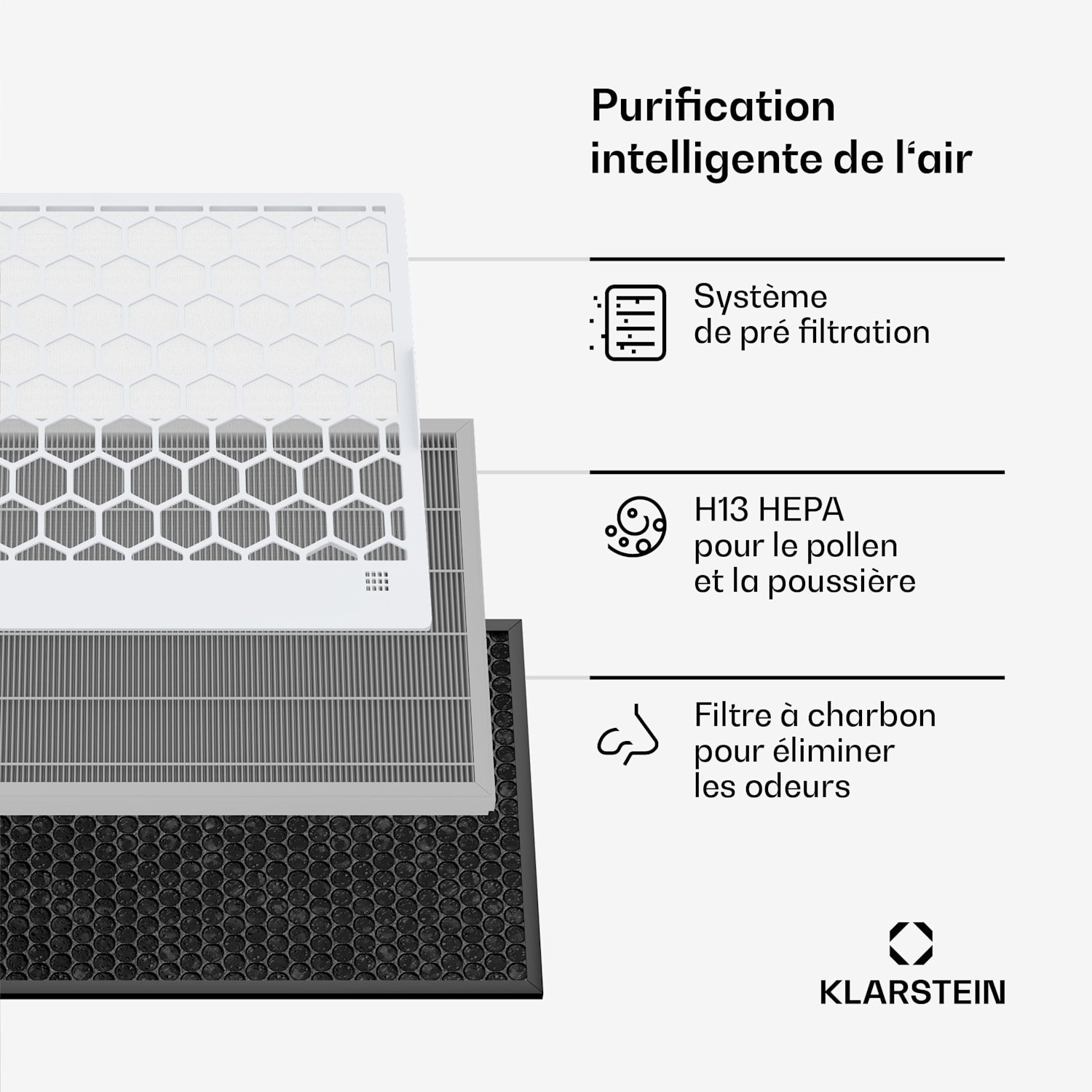 AireLux purificateur d'air | Fonction humidification | 400m³/h CADR | Compatible WLAN 