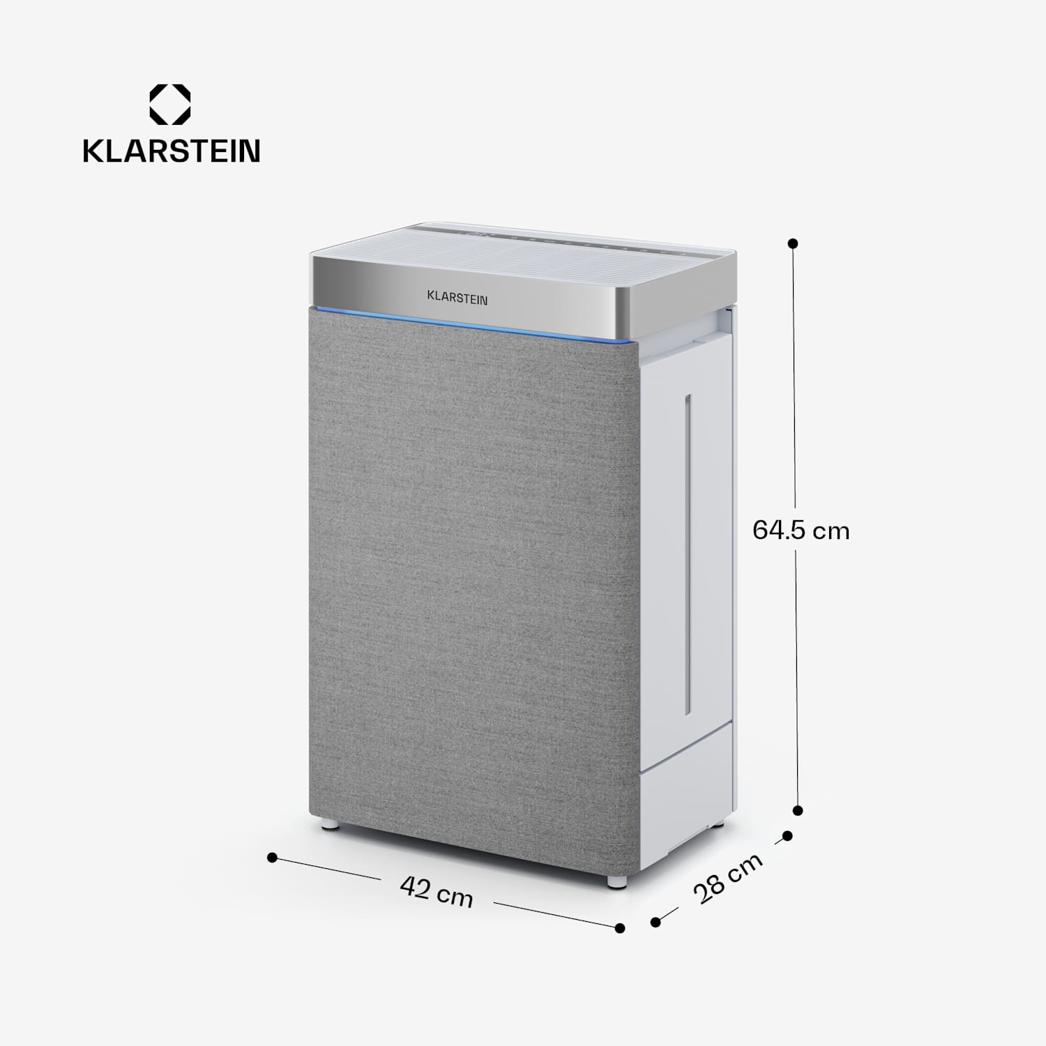 Klarstein AireLux Smart, purificador de aire y humidificador 2 en 1, CADR 400 m³/h, gris 