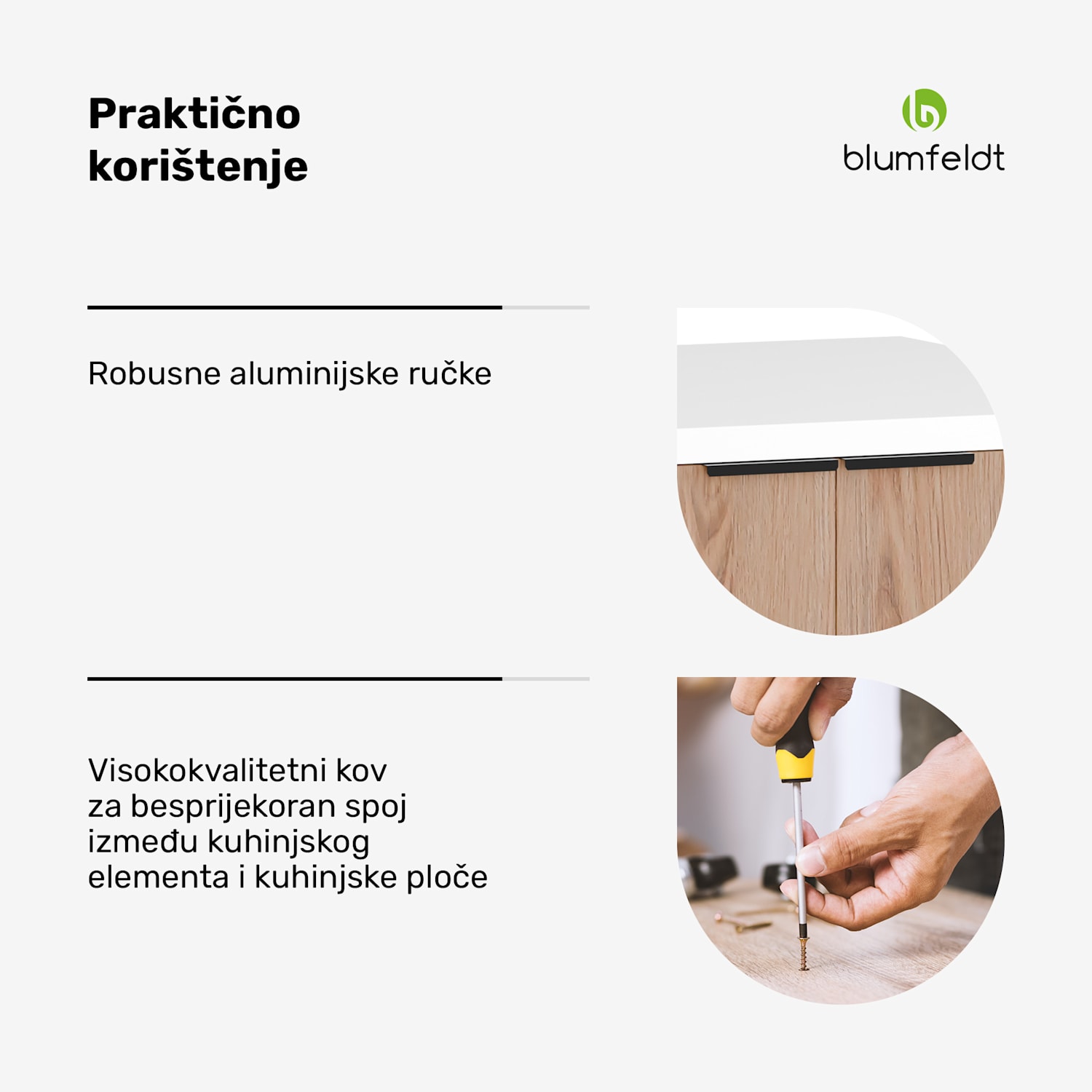 WoodVista ormarić s ladicama, Robusna MDF radna ploča, Soft-Close šarke, Aluminijski ručke Ormar s ladicama | Bijela / Hrast