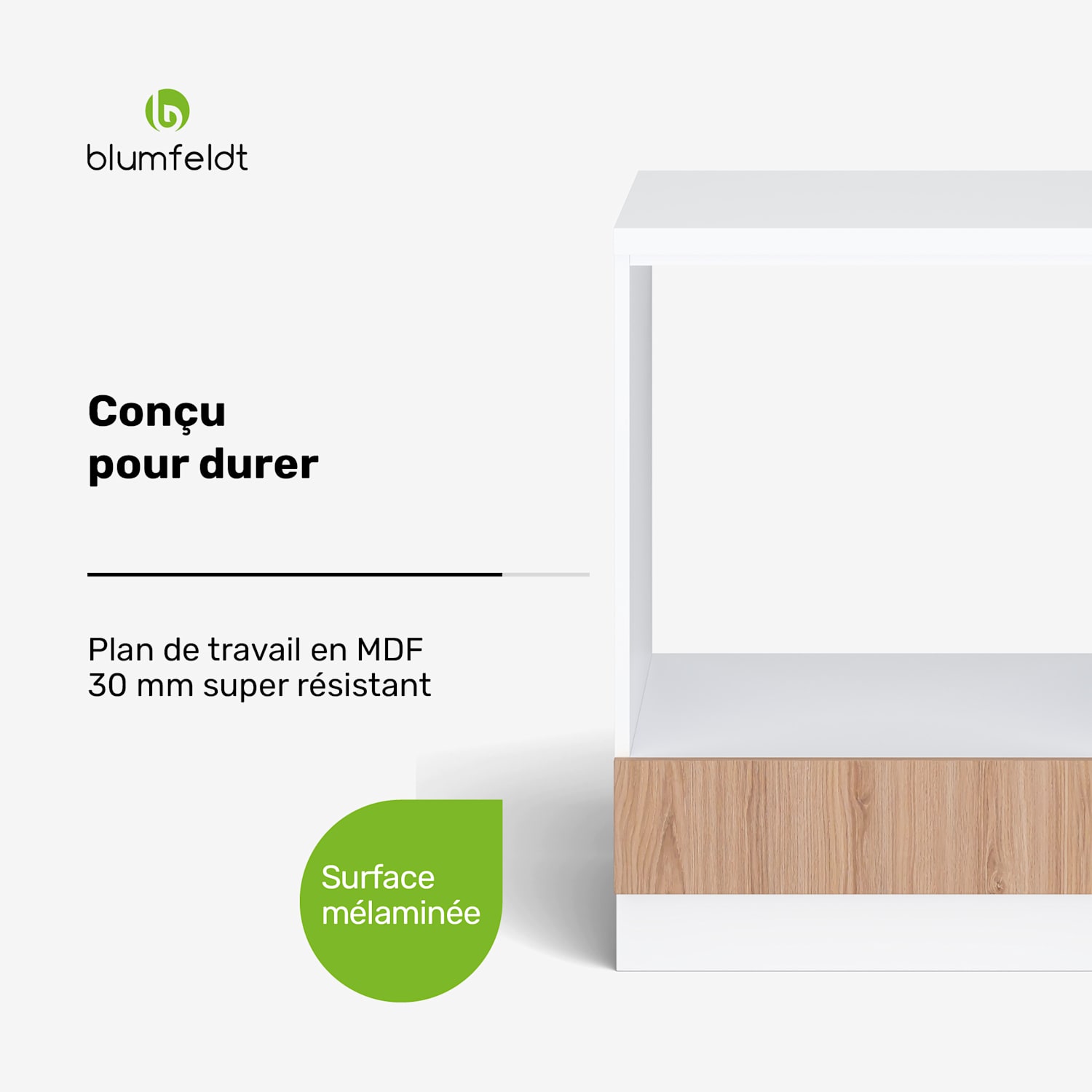 WoodVista opbergkast | stabiel mdf-blad | duurzame materialen | eenvoudige montage Kast voor inbouwoven | Wit / Eik