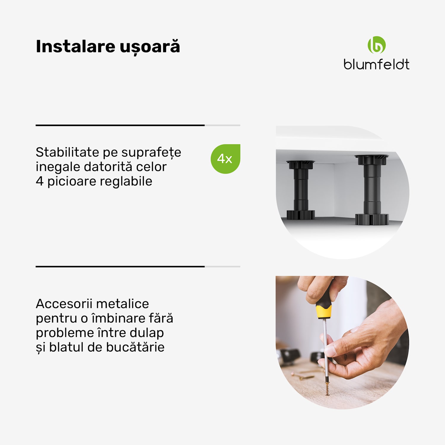 WoodVista dulap de depozitare, Blat de lucru stabil din MDF, Materiale sustenabile, Montare ușoară Dulap pentru cuptor incorporabil | Alb / Stejar