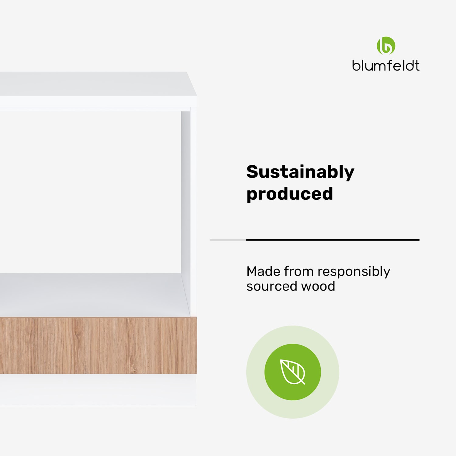 WoodVista keittiökaappi | Vankka MDF-työtaso | Kestävät materiaalit | Helppo koota Kaappi rakennettavalle uunille | Valkoinen / Tammi
