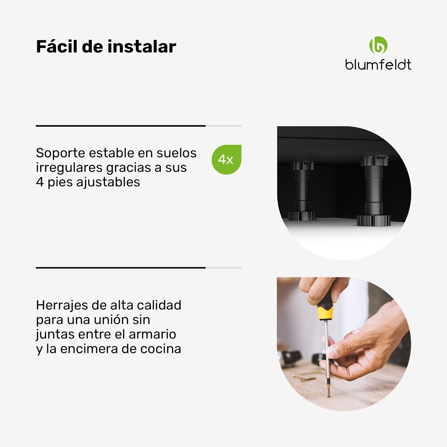 WoodVista armario de almacenamiento | Superficie de trabajo de MDF estable | Materiales sostenibles | Montaje fácil Mueble para horno empotrable | Nogal / negro