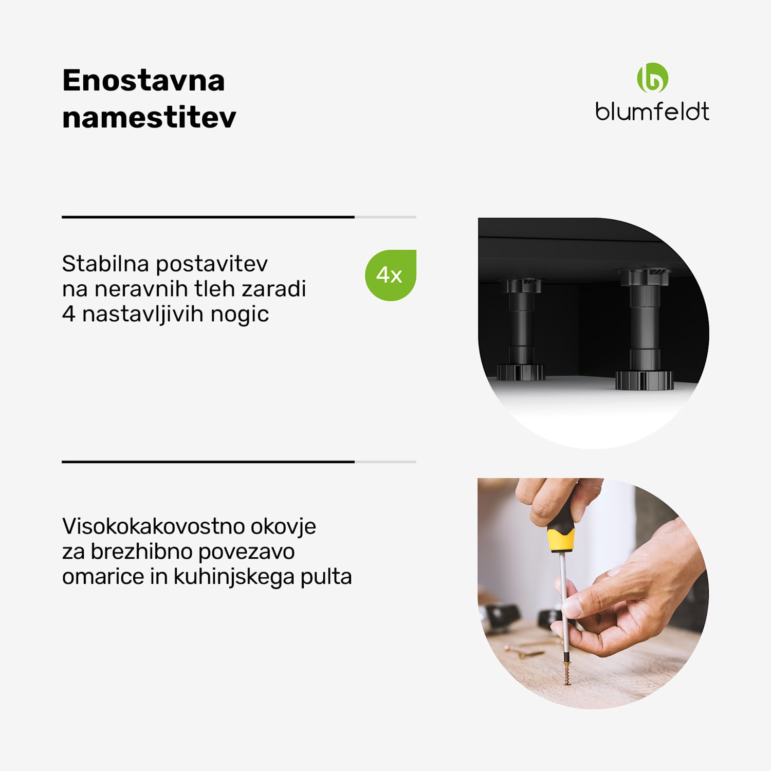 WoodVista shranjevalna omarica, Stabilna MDF delovna plošča, Trajni materiali, Enostavna montaža Omarica za vgradno pečico | Oreh / črna