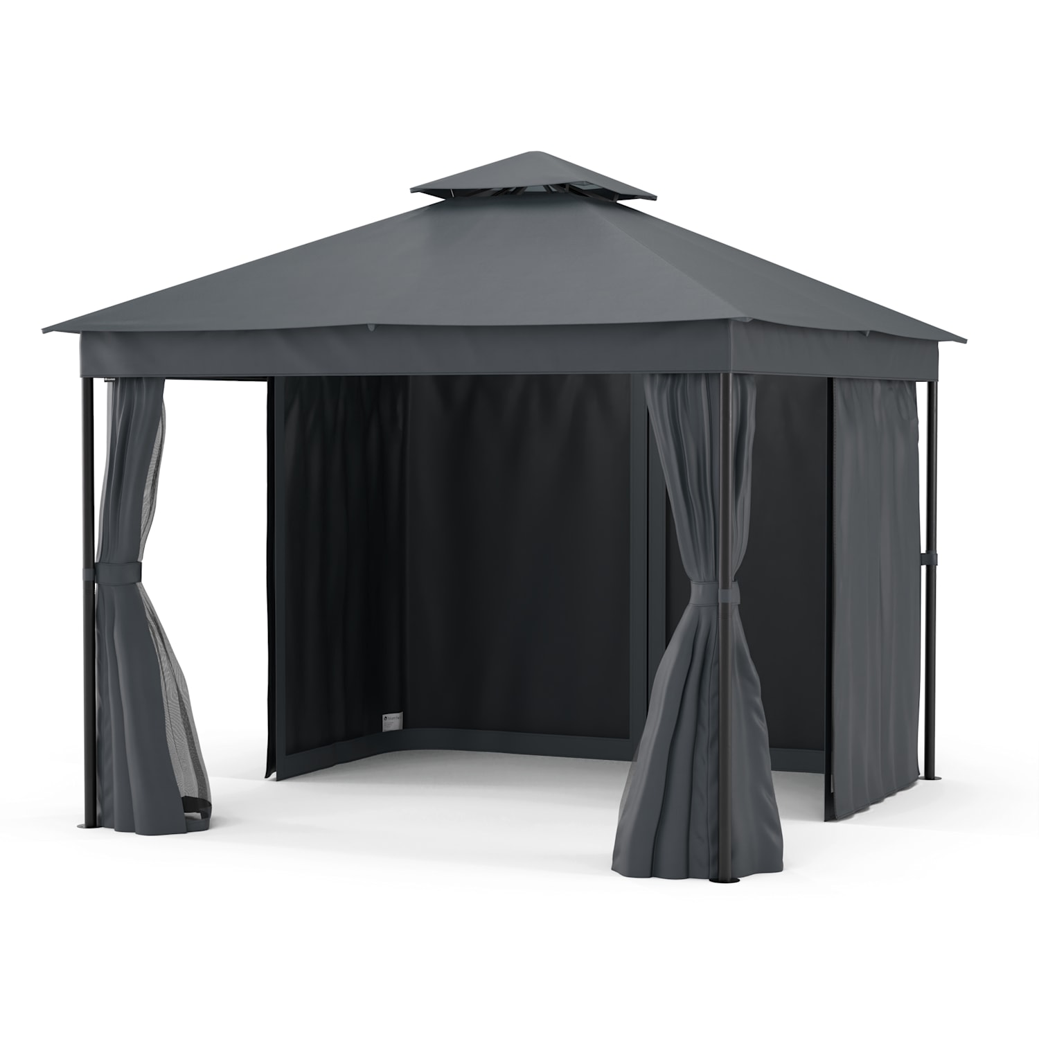 Gazebo Mondo Dual 3x3 z dvojno streho in mrežo proti žuželkam 3 x 3 m | Temno siva