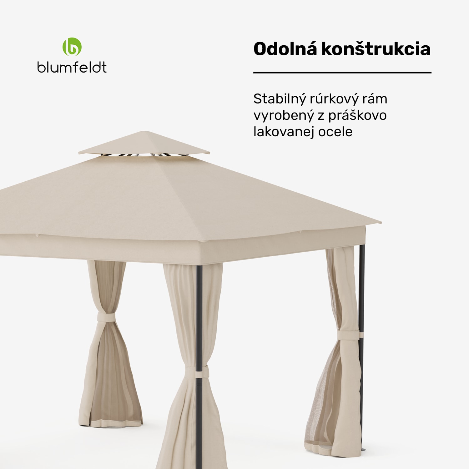 Altánok Mondo Dual 3x3 s dvojitou strechou a sieťou proti hmyzu 3 x 3 m | Béžová