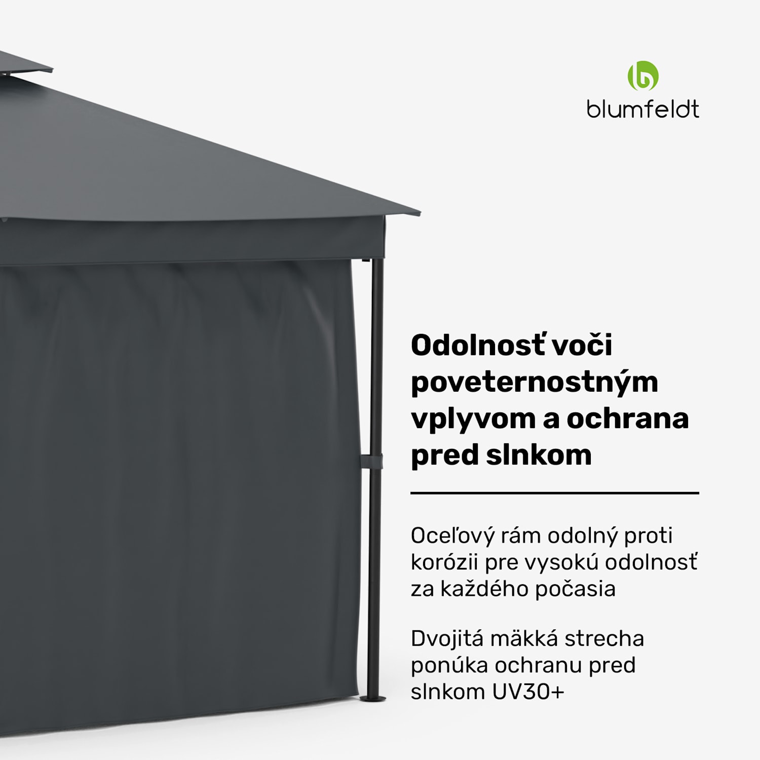 Altánok Mondo Dual 3x4 s dvojitou strechou a sieťou proti hmyzu 3 x 4 m | Tmavo šedá