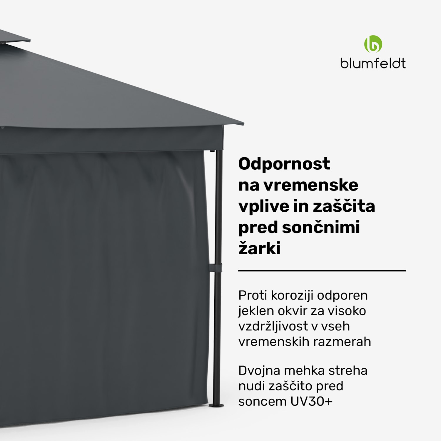 Gazebo Mondo Dual 3x4 z dvojno streho in mrežo proti žuželkam 3 x 4 m | Temno siva