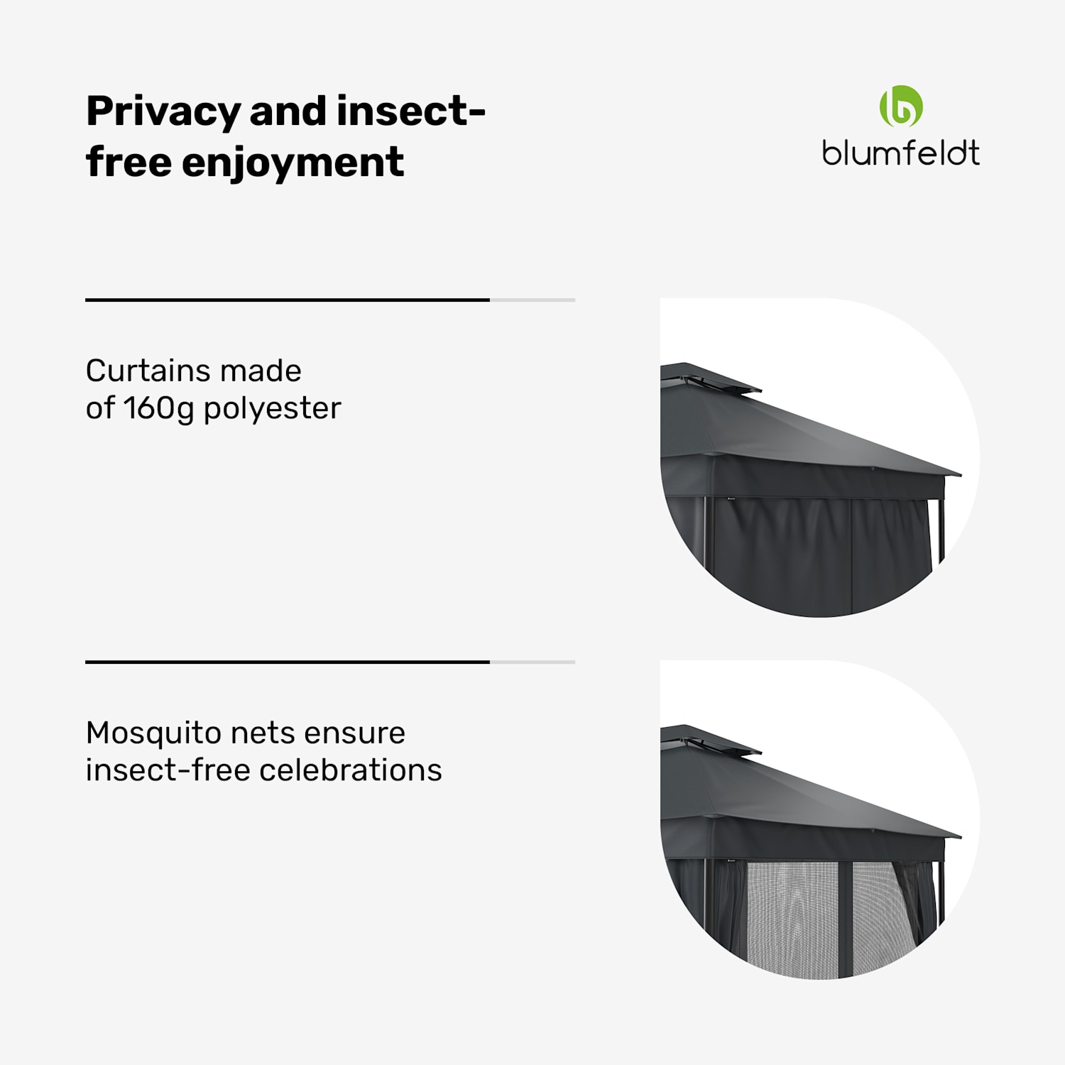 Pérgola Mondo Dual 3 x 4 com cobertura dupla e rede mosquiteira 3 x 4 m | Cinzento Escuro