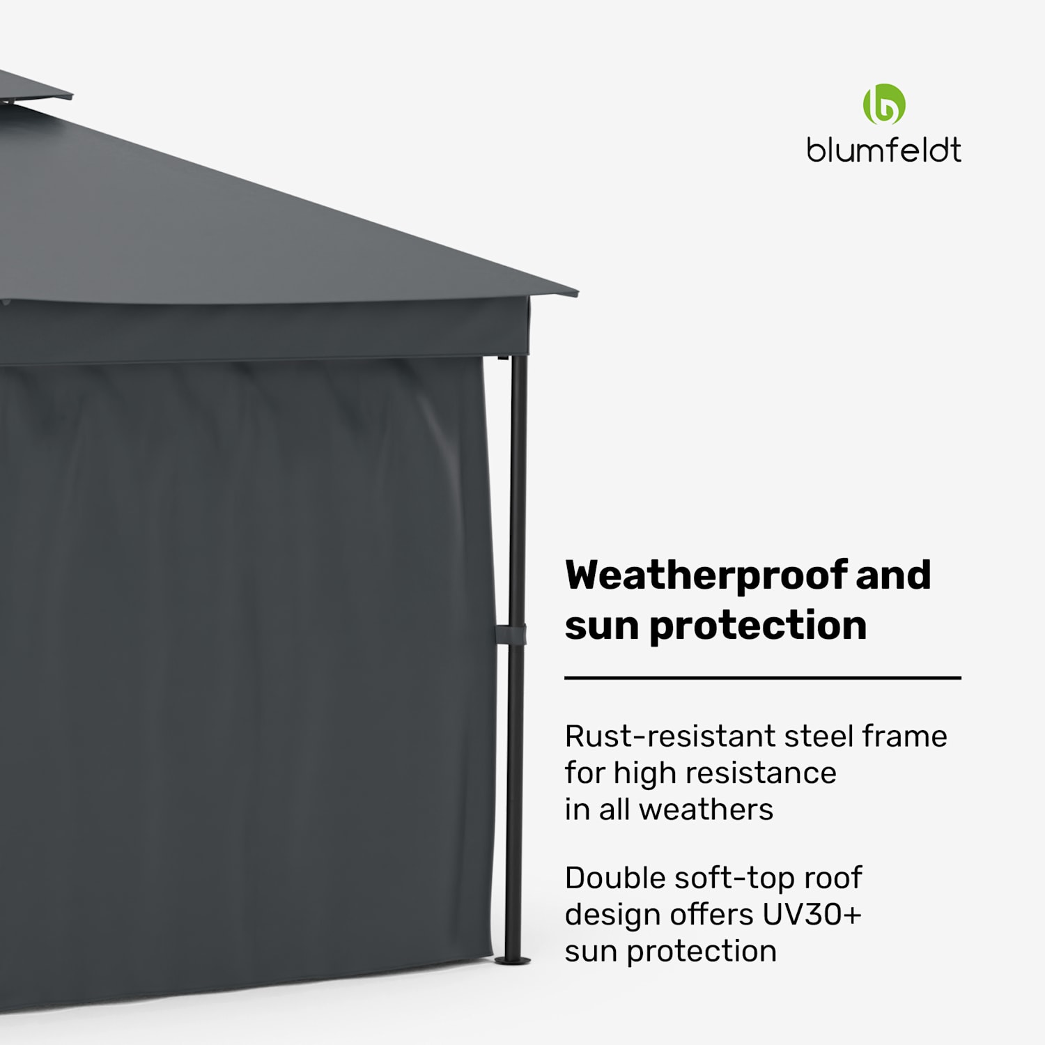 Pérgola Mondo Dual 3 x 4 com cobertura dupla e rede mosquiteira 3 x 4 m | Cinzento Escuro