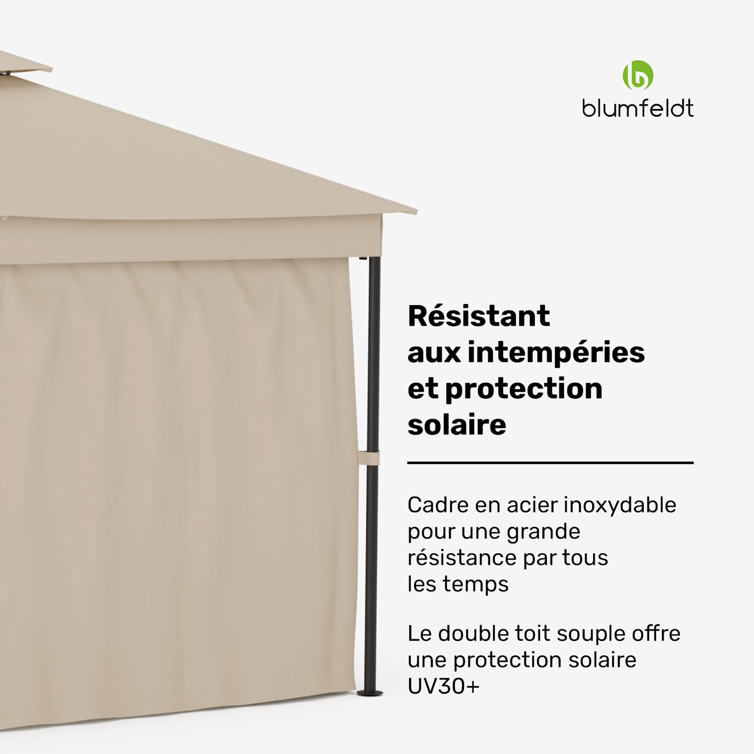 Mondo Dual Pavillon 3x4 avec double toit et moustiquaires 3 x 4 m | Beige