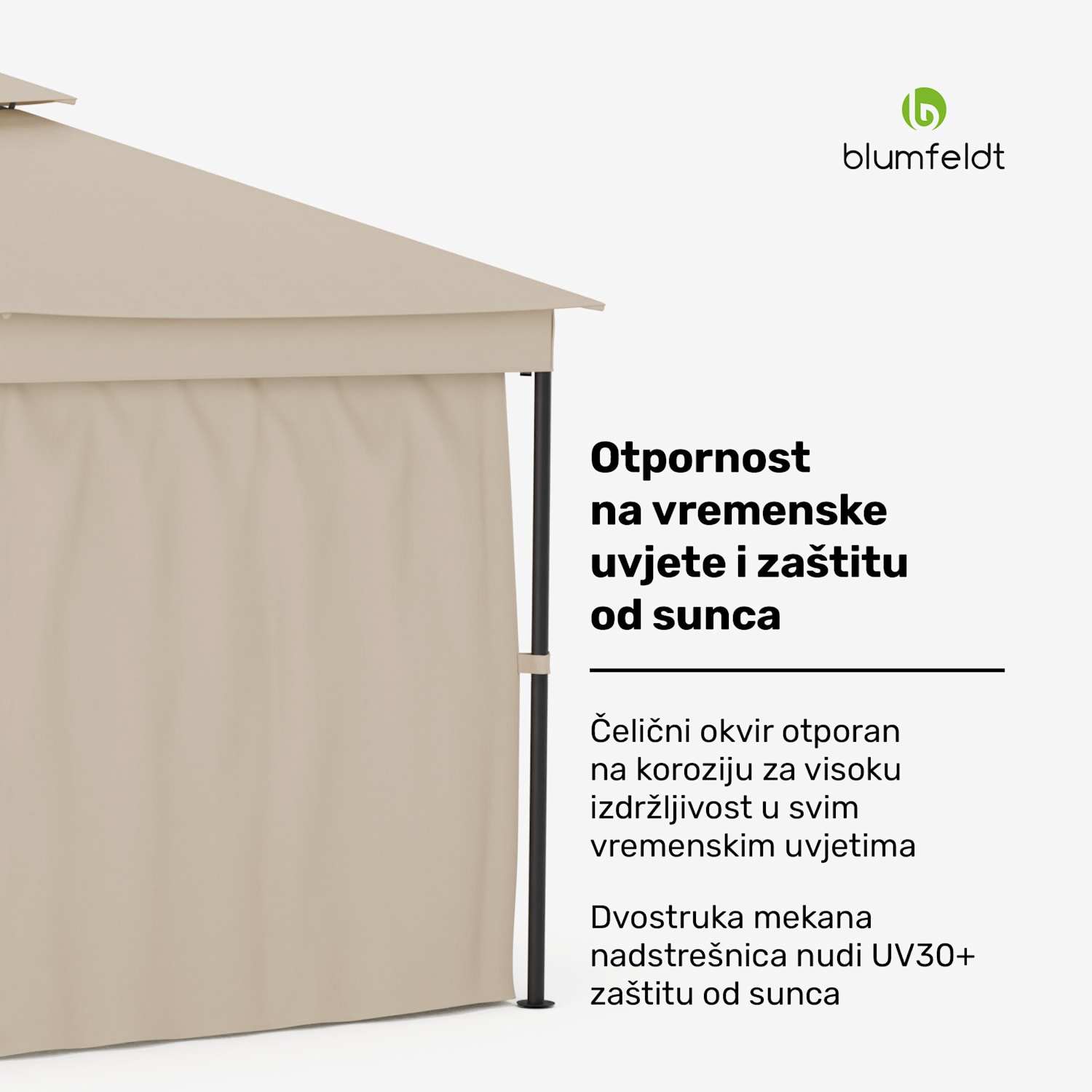 Sjenica Mondo Dual 3x4 s dvostrukom nadstrešnicom i mrežom protiv insekata 3 x 4 m | Bež