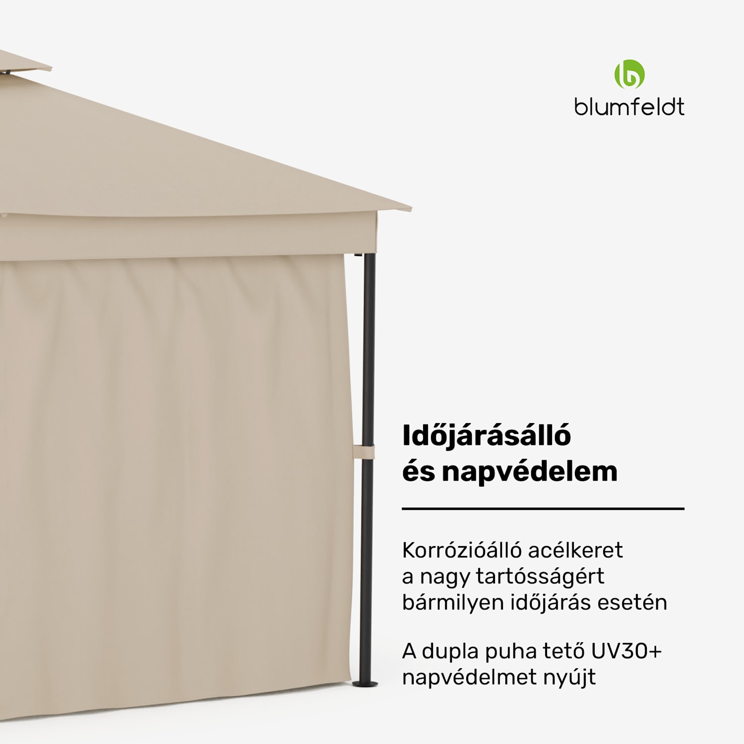 Mondo Dual pavilon 3x4 dupla tetővel és szúnyoghálóval 3 x 4 m | Bézs