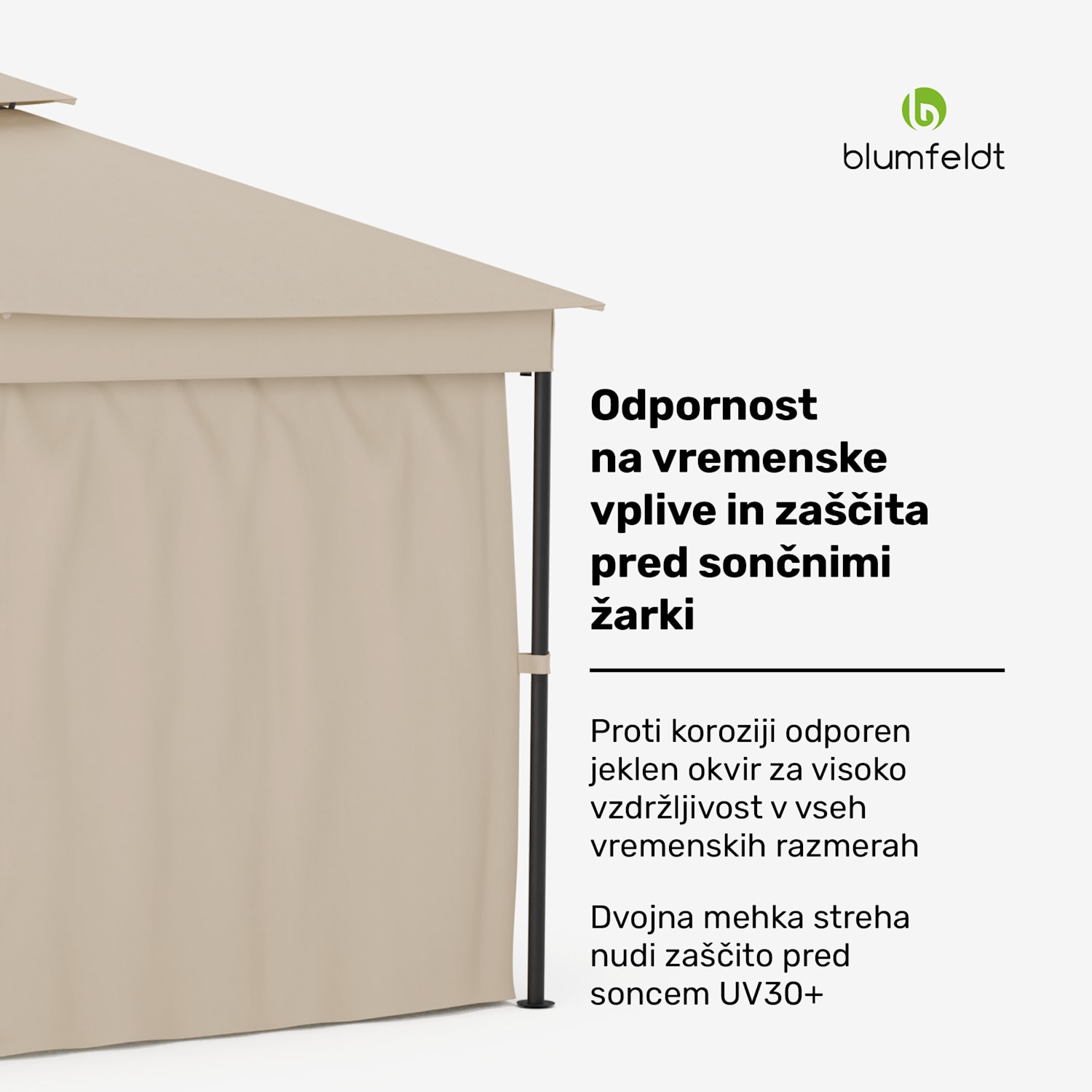 Paviljon Mondo Dual 3x4 z dvojno streho in mrežo proti mrčesu 3 x 4 m | Bež