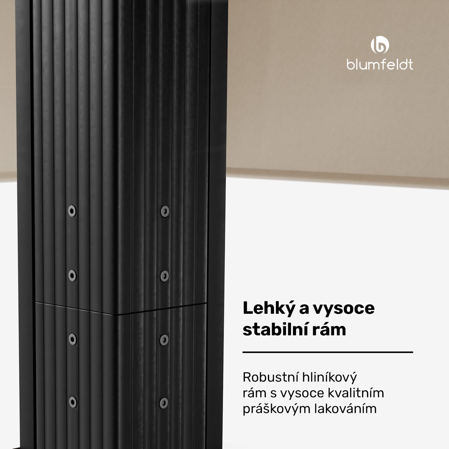 Pantheon Cortina altán 3x3 m, odolný vůči povětrnostním vlivům, hliník, prášková barva, rolety 3 x 3 m | Antracit / Béžová